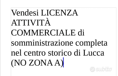Licenza commerciale Lucca