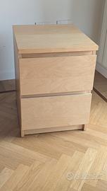 Coppia di comodini IKEA Malm - Legno chiaro