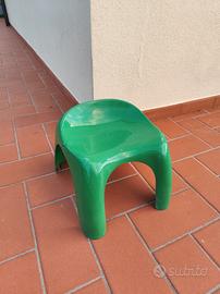 Sgabello Vintage Artemide Verde Originale Anni 70