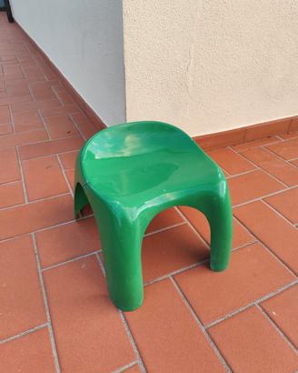 Sgabello Vintage Artemide Verde Originale Anni 70