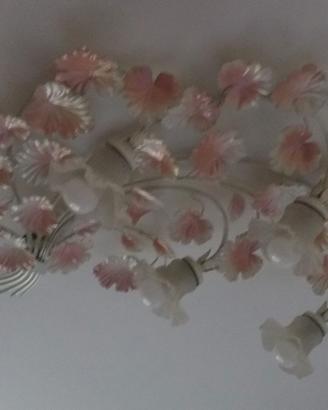 Lampadario in ferro battuto smaltato