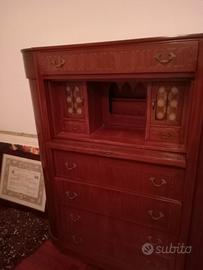 Settimino intarsiato con segreteria 