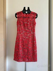 Abito da cocktail Andre in pizzo rosso Tg 42