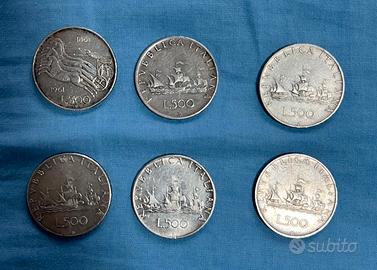 500 lire argento 5 Caravelle + Unità d'Italia 1961