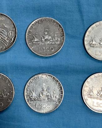 500 lire argento 5 Caravelle + Unità d'Italia 1961