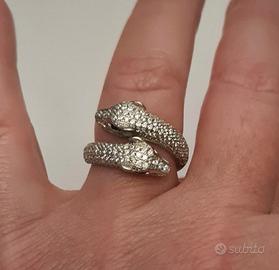 Anello argento pantere 