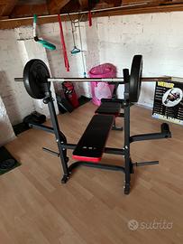 Panca Piana Multi Funzione + Pesi