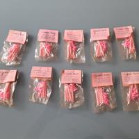 10 PACCHETTI CONTENENTE 5 CANDELINE ROSA DI CERA