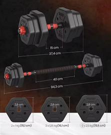attrezzi allineamento 10 kg +barra