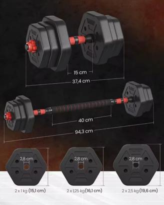 attrezzi allineamento 10 kg +barra