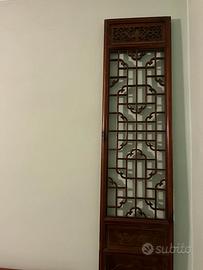Pannello decorativo intarsiato cinese, d'epoca