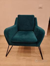 Poltrona velluto Maisons du Monde – Blu Petrolio