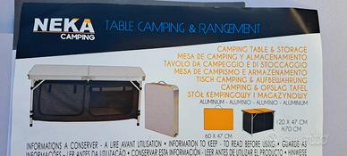 🟧 Tavolo da campeggio con mobiletto contenitore