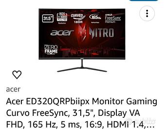 Schermo Acer curvo