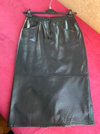 Gonna di vera pelle nera morbidissima