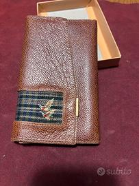 Portafoglio donna pelle con grana marron