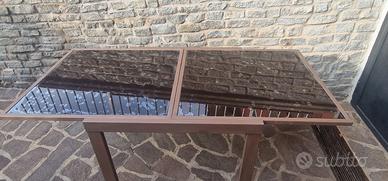 tavolo in vetro nero temperato 