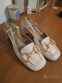 decolleté Bibi Lou avorio con dettaglio oro 