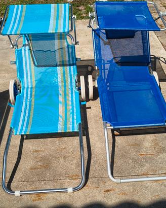 Sdraio spiaggia con ruote