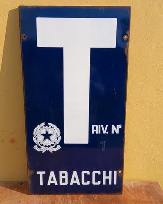 Insegna Tabella Smaltata Tabacchi