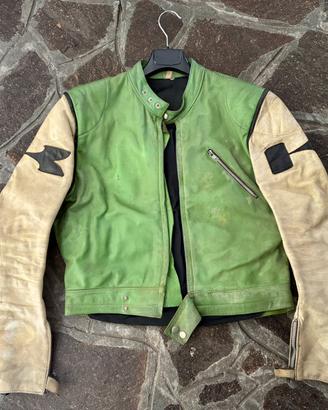 Giacca da moto pelle Vintage Kawasaki