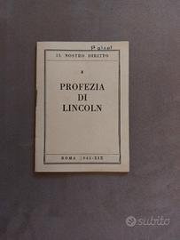 Libretto "PROFEZIA DI LINCOLN" 1941