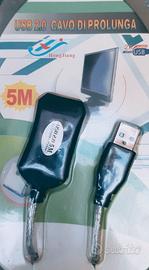 Cavo 5 metri USB 2.0 prolunga maschio/femmina dati