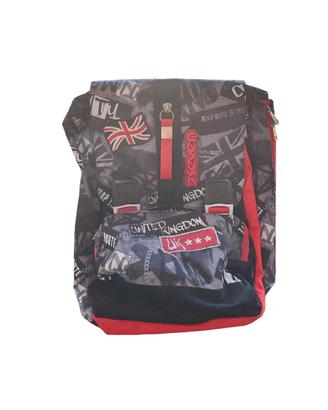 Zaino scuola Seven modello UK  nero grigio rosso
