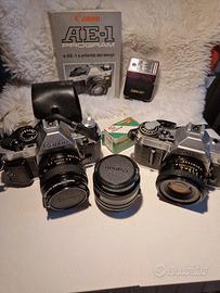 Canon AE-1/AE-1 Program+Obiettivi+Flash+Accessori 