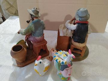 4 pezzi artigianato siciliano presepe fischietti c