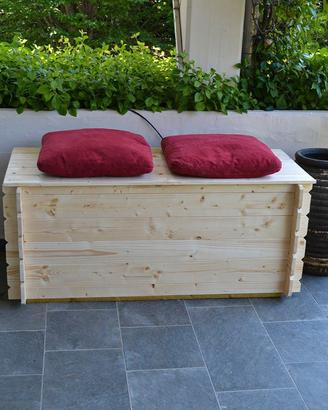 Baule Cassapanca in legno da esterno Giove 130X60X