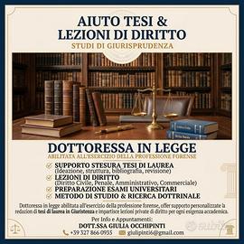 Supporto stesura tesi e ripetizioni diritto 