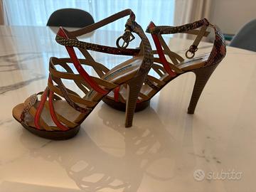 Sandali Franco Morichetti in Vera Pelle e Pitone -