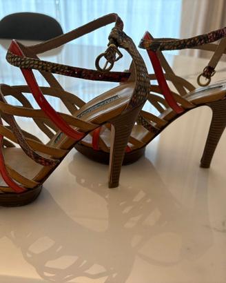 Sandali Franco Morichetti in Vera Pelle e Pitone -