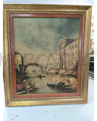QUADRO OLIO SU TELA COPIA VENEZIA CANALE DEI MENDI