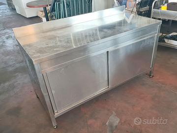 tavolo inox armadiato di lavoro usato