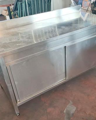 tavolo inox armadiato di lavoro usato