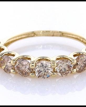 anello oro giallo 14kt e diamanti 