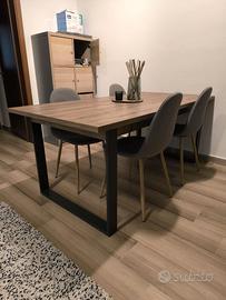 Tavolo allungabile moderno in finitura Antrancite