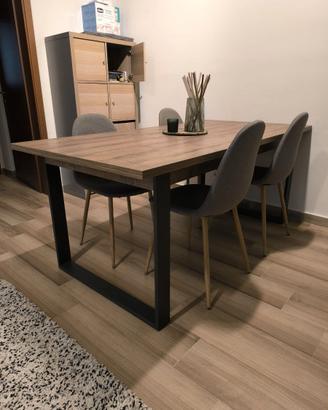 Tavolo allungabile moderno in finitura Antrancite