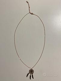 Collana dorata acchiappasogni lunghezza 58 cm