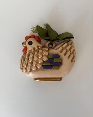formella thun vintage gallina ceramica decorata