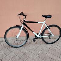 Bicicletta da 26 bianca e nera con cambio 18 v