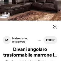 Divano letto modulare in pelle Maison du Monde