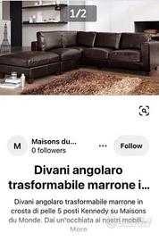 Divano letto modulare in pelle Maison du Monde