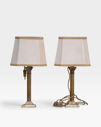 Coppia Lampade da Tavolo Vintage  Colonna Corinzia
