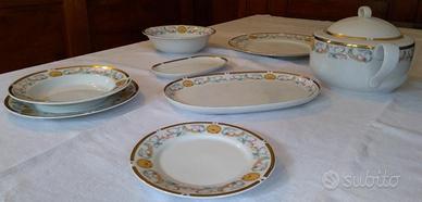 Servizio 41 piatti porcellana Polonia decoraz. oro