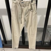 Pantaloni chino slim + cintura beige bambino
