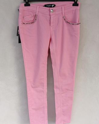 Jeans donna con strass CristinaEffe, tg 44, rosa