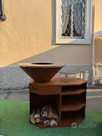 Barbecue in corten  braciere 85cm